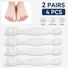 QKC 2 đôi dây quai ngón chân mềm dẻo, thiết kế vòng ngón chân và quấn gót, phụ kiện giày có thể giặt và tái sử dụng - Trong suốt - Xem 9