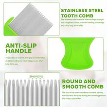 Stainless Steel Lice Comb, Hair Brush With Ultra-Fine Teeth For Removing Lice And Dirt - View 4