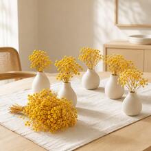 25/50/100/Pcs Mini Baby's Breath And Other Artificial Flowers - For Resin Mold Art And Handicrafts, Used For Hair Accessories, Wedding Wreaths, Table Flowers, Home Decor, Etc. - Yellow - View 3