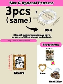 1/3/5 Customized Photo Ring, Unique Memorial Gift For Him/Her, Ideal Valentine's Day Anniversary Gift For Couples, Retro Chic Accessory For Commuting - Multicolor - View 23