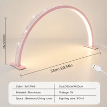 Crescent-Shaped Shaped Nail Desk Lamp Professional LED Table Lamp Eyelash Extension/Makeup Desk Lamp Cool White Light Salon & Home Use Crystal Rhinestone Nail Lamp - USB Plug - View 13