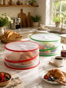 2pcs/1pc Anti-Mosquito & Fly Food Cover, Cake Cover, Foldable & Reusable, Indoor/Outdoor Insect Cover, Suitable For Picnic, BBQ, Food & Fruit - Multicolor - View 7