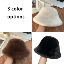 3pcs Fuzzy Plush Bucket Hat Autumn Winter Warm Versatile Fashion Headwear Face Slimming Windproof Bucket Hat For Daily Outdoor Travel - Multicolor - View 7