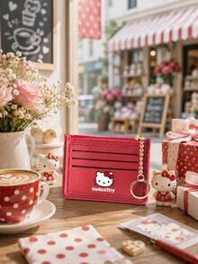 SANRIO 1PC Hello Kitty Card Holder Wallet, Multi-Slot Card Case With Zipper Coin Pocket & Key Ring, Compact ID Wallet For Women Daily Use, Travel & Shopping - Multicolor - View 2