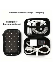 White Star EVA Hard Shell 4.3 Inch Compact Storage Box - Travel Protective Storage Bag, Suitable For Electronic Accessories, Earphones, Hard Drives And Data Cables; Anti-Drop Zipper Pouch (Storage Box Only) - Multicolor - View 3