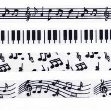 4 Buah Pita Bertema Simbol Musik & Tombol Piano - Pita Dekoratif Hitam & Putih, Cocok untuk Natal, Hari Valentine, Pernikahan, Pembungkus Kado, Desain Seni Liburan, Pita Dekoratif Serbaguna, Pilihan Sempurna untuk Hari Thanksgiving - beraneka warna - View 5