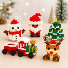 Christmas Building Blocks Set, Christmas Tree, Christmas Train, Santa Claus, Christmas Reindeer, Children's Building Blocks Set, Suitable For Home Decor, New Year Gift, Party Gift, Christmas Gift - JH Multi-color Christmas Set - View 1