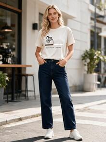 100% Cotton Short Sleeve T-Shirt For Coffee Lovers, Featuring Mocha Coffee Machine Graphic And Sarcastic Inspirational Text. - 白色的 - 查看 4