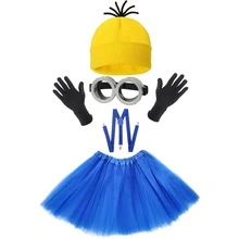 Yellow Hat Set Tutu Skirt Suspenders Halloween Costume Accessories Set Suitable For Holiday Parties Funny Parties Birthday Gifts - Multicolor - View 6