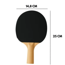Kit 2 Raquetes 3 Bolinhas Para Tênis de Mesa Ping Pong Iniciante Criança Intermediário Presente - Preto e Vermelho - Visão 3
