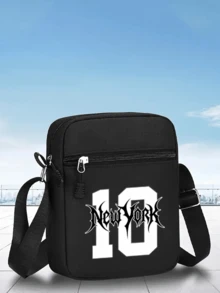 1件/2件裝「New York 10」個性化數字圖案印花中性針織毛帽與斜挎包，街頭時尚戶外運動針織帽與包，可調節，送給自己或朋友的禮物 - 彩色 - 查看 13