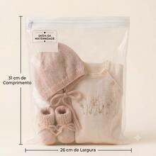 Kit 6 Saquinhos Maternidade com Zíper + Tags Adesivas para Identificação das Trocas do Bebê - Transparente - Visão 3