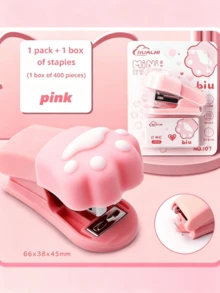1/2pcs Mini Cute Cat Paw 3-In-1 Stapler, Portable Office & Study Binding Machine, Can Bind Documents & Test Papers, Student Cartoon Multi-Function Stapler Set, Back To School Stationery Mini Stapler - Multicolor - View 11