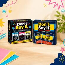2pcs Don't Say It Popular Party Card Game, Selected Word Cards With Rounded Corners And Scratch-Resistant Craftsmanship. Extremely Portable, Start Fun Times Anywhere, Essential Social Choice For Camping, Travel And Various Gatherings, Also A Highly International Style Holiday Gift, Suitable For Halloween, Christmas Entertainment - Multicolor - View 4