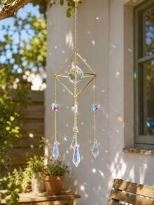 Aesthetic Merkaba Crystal Rainbow Maker Sun Catcher AB Coated Prism Hanging Decor For Bedroom Window Balcony Boho Home Ornament - Multicolor - View 3