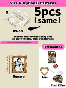 1/3/5 Customized Photo Ring, Unique Memorial Gift For Him/Her, Ideal Valentine's Day Anniversary Gift For Couples, Retro Chic Accessory For Commuting - Multicolor - View 31