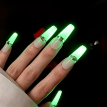Glowing Nail Powder, Green Shiny Atmospheric Nail Powder, Halloween Salon Party Nail Art DIY Decoration Design, Saturated Color, Easy For Beginners To Use - Multicolor - View 3