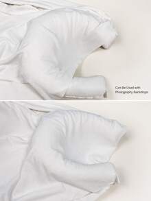 2pcs Newborn Photography Props Support Positioning Leather Pillows, Photography Studio And Home Shooting Accessories, Baby Birth Commemorative Posing DIY Styling Mat, Can Be Used With Background Cloth, Milestone Portrait For Boys And Girls - White - View 4