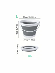 1pc Foldable Round Water Bucket, Portable Multi-Functional Plastic Collapsible Bucket For Outdoor Travel, Home, Dorm, Space-Saving Lightweight Bucket For Fishing, Foot Soaking, Car Washing, Daily Storage - Multicolor - View 14