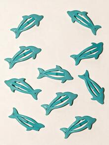10/4/2pcs Summer Blue Dolphin Cute Hair Clips, Girls Bangs Clip Side Hair Accessory, Simple Loose Hair Clip, Fresh And Cute - Multicolor - View 9