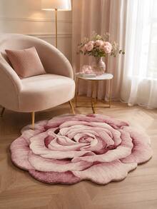 Ins-Style Luxury Faux Cashmere Rug/Mat, Fashionable Rose Floral Design, Versatile For Living Room, Bedroom, Dining Room, Laundry Room, Entryway, Multiple Sizes, Vibrant Colors, Soft & Plush Texture, Suitable For Spring, Summer, Autumn, Winter - Black and White - View 12