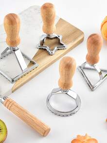 1pc Rustic Wooden Handle Round Dumpling Mold, Dumpling Maker And Italian Ravioli Cutter, Wavy Edge Dough Press, Suitable For Homemade Noodles, Pierogi, Dumplings, Mini Pies And Pastries, Convenient Manual Kitchen Baking Tool, Ideal For Home Cooking And Family Meal Preparation DIY Use - Multiple Styles and Colors - View 10