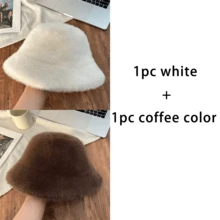 3pcs Fuzzy Plush Bucket Hat Autumn Winter Warm Versatile Fashion Headwear Face Slimming Windproof Bucket Hat For Daily Outdoor Travel - Multicolor - View 14