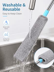 SMEGGEMS 1pc Multi-Function Cleaning Brush With Telescopic Pole, Microfiber Cleaning Brush, Washable And Extendable, Crevice Dusting Brush, Wet And Dry Use, Suitable For Sofa, Bed And Furniture - One Size Fits All - View 5