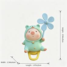 Hiasan Gantung Kincir Angin Beruang & Babi Lucu dan Kreatif, Bahan PVC (Tali Silikon/Stiker Tanpa Bekas) Tersedia 2 Gaya, Barang Dekoratif Universal untuk Sepeda Motor, Sepeda, Skuter Listrik, Mobil - Kincir Angin Anak Beruang - View 12