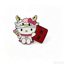 SANRIO 1個可愛卡通三麗鷗胸針，萬聖節與聖誕節金屬徽章，Hello Kitty胸針，柔美甜美貓咪合金包包飾品針 - 彩色 - 查看 7
