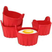 4pcs Silicone Air Fryer Baking Small Cake Cups, Oven And Microwave Cake Molds, Baking Muffin Cups, Perfect For Eggs, Pancakes, Pudding, Tarts, Custard, Easy Grip Design, Heat Resistant Material, Home Baking - View 14