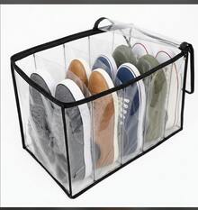Kit 4 Colmeias Sapateiras em PVC com Zíper – Organizador de Calçados Reforçado com Divisória para Sapatos, Tênis, Chinelos e Rasteirinhas - Preto - Visão 3