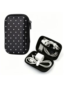 White Star EVA Hard Shell 4.3 Inch Compact Storage Box - Travel Protective Storage Bag, Suitable For Electronic Accessories, Earphones, Hard Drives And Data Cables; Anti-Drop Zipper Pouch (Storage Box Only) - Multicolor - View 1