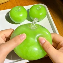 青蘋果冰淇淋感官擠壓玩具，可塑形脆感觸感，無回彈，適合中等握力放鬆 - 彩色 - 查看 3