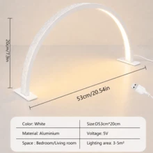 Crescent-Shaped Shaped Nail Desk Lamp Professional LED Table Lamp Eyelash Extension/Makeup Desk Lamp Cool White Light Salon & Home Use Crystal Rhinestone Nail Lamp - USB Plug - View 12