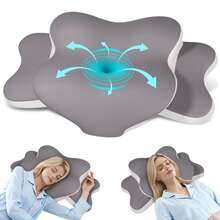 Ergonomic Memory Foam Cervical Pillow Contour Design | Dual Heights Neck Uncomfortable Relief Support For Side Back Stomach Sleepers With Washable Breathable Pillowcase, Memory Foam Pillow Support Contour Bed Pillow, Ergo Pillow For Sleep Apnea - Grey - View 1