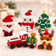 Christmas Building Blocks Set, Christmas Tree, Christmas Train, Santa Claus, Christmas Reindeer, Children's Building Blocks Set, Suitable For Home Decor, New Year Gift, Party Gift, Christmas Gift - JH Multi-color Christmas Set - View 5