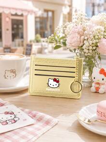 SANRIO 1PC Hello Kitty Card Holder Wallet, Multi-Slot Card Case With Zipper Coin Pocket & Key Ring, Compact ID Wallet For Women Daily Use, Travel & Shopping - Multicolor - View 5