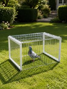 1pc Heavy Duty Alloy Pigeon Cage With Automatic Closing Door Locking System, Durable Iron Structure, Sturdy Rectangular Bird Cage With Ventilation, Suitable For Pigeons, Parrots And Other Indoor/Outdoor Use, Easy To Clean Design - 40*30*26 Two Imported - View 2