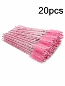 20/50PCS Pink Mascara Wands,Plastic Handles With Nylon Bristles, For Lash Extensions, Brow Grooming, Mascara Application,Travel And Daily Use,Beauty Gift,Makeup,Back To School,Room Decor,Travel Essentials,Tweezers,Bedroom Decor,Eyebrow Razors Plastic - Upgraded Version - View 11