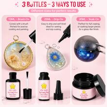 5Pcs UV Dip Coating Resin Gloss/Glanz Set, ForPolished Resin Finished Works Brightening & Sealing Craft Supplies, High Transparency Fast-Curing Anti-Yellowing Waterproof Resin Glue - 5pcs/set - View 4