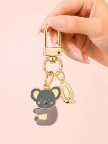 Cute Koala Keychain Hugging Koala Key Ring Small Tree Koala Key Chain Women's Bag Pendant Creative Alloy Small Charm Car Key Accessory - Multi-color Koala Rectangular Buckle - View 3