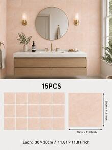 SUPSTICKER Marble Pattern Floor Tile Stickers, Matte PVC, Peel And Stick, 5 Or 15pcs, 15/20/30cm, For Kitchen, Bathroom And Entryway - Marble Pattern - View 12