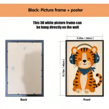 1pc Framed Canvas Wall Art For Baby Nursery, Tiger Theme Baby Room Wall Decor, Cute Tiger Pattern, Jungle Animal Theme Baby Room Decoration, Wildlife Zoo Theme Baby Room Art, Children's Tiger Poster, Children's Room Decor, Framed Toddler Room Wall Art Perfect For Playroom Decor, Kindergarten Decor, Boys Room Decor, Girls Bedroom Decor, Children's Room Decor, Children's Room Poster, Classroom Decor - Multicolor - View 12