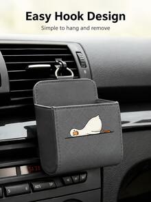 Floral Pattern Car Storage Box, Decorative Car Air Vent Storage Box, Can Hold Phone And Other Small Items, Quilted Storage Bag With Hook, Suitable For Storing Fashion Glasses, Keys And Phone, Universal Car Interior Storage - Multicolor - View 7