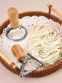 1pc Rustic Wooden Handle Round Dumpling Mold, Dumpling Maker And Italian Ravioli Cutter, Wavy Edge Dough Press, Suitable For Homemade Noodles, Pierogi, Dumplings, Mini Pies And Pastries, Convenient Manual Kitchen Baking Tool, Ideal For Home Cooking And Family Meal Preparation DIY Use - Multiple Styles and Colors - View 12