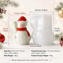 Cute 3D Christmas Snowman Silicone Mold, Knitted Texture Hat & Scarf Snowman Casting Mold, DIY Aromatherapy Candle For Winter Table Decor And Holiday Gift Making - Snowman Silicone Mold - View 10