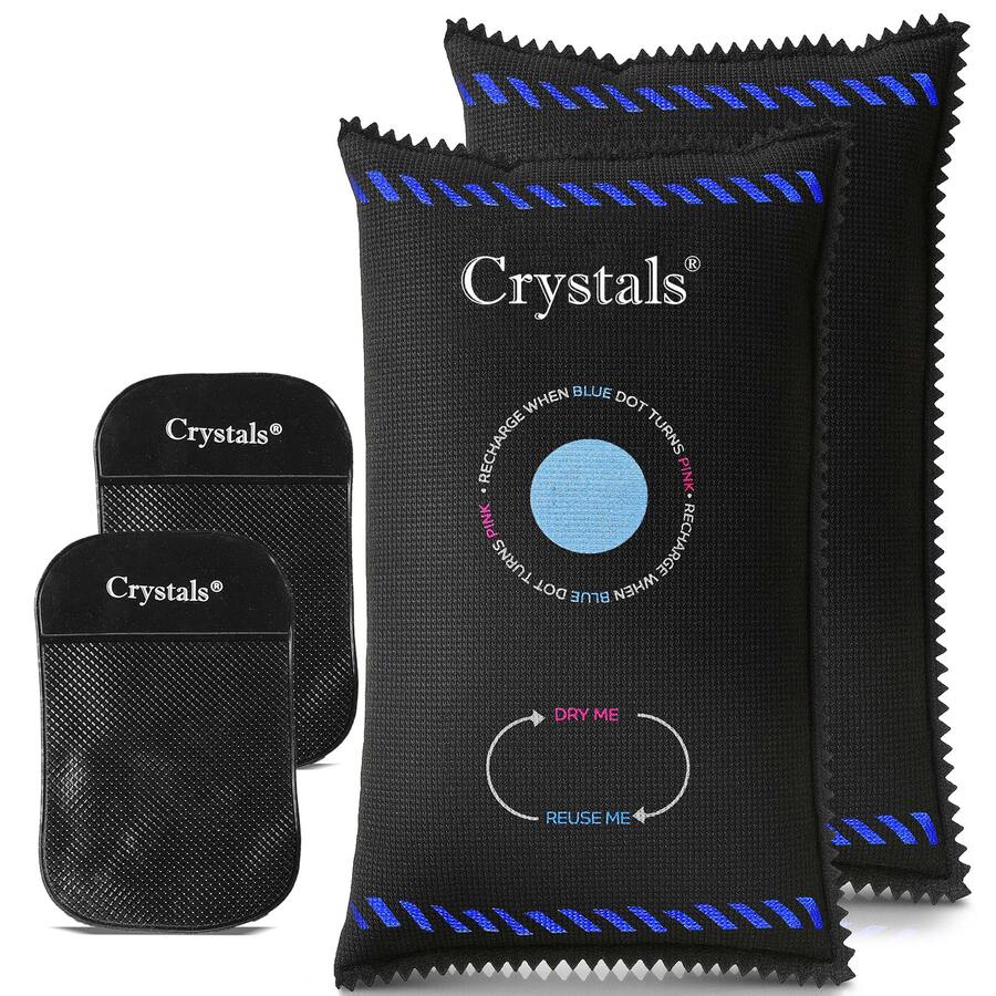 Crystals Reusable Car Dehumidifier Gel Bags 500g – Moisture Absorber - Black - 2 - View 1