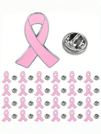Pink Ribbon Awareness Brooch Pin, Breast Cancer Charity Metal Lapel Badge, Enamel Pin For Backpack Clothes Decoration