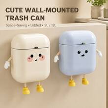 Large Capacity Wall Mounted Trash Can With Lid, Slim Waterproof Hanging Waste Bin, Space-Saving Easy-Access Garbage Container For Kitchen, Bathroom, Laundry, Garage, Outdoor, RV, Camping & Home, Compact Multi-Use Under Cabinet Wastebasket - A - View 4